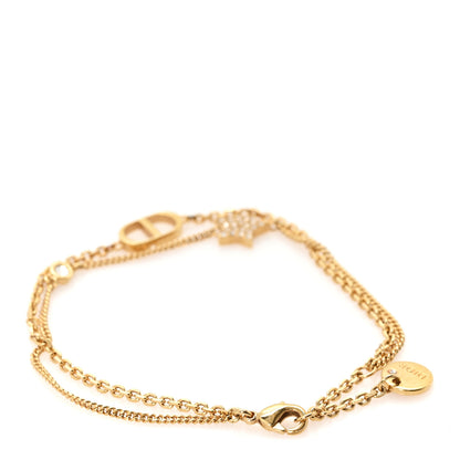 Christian Dior Metal Crystal Petit CD Double Bracelet Gold Gold 3 of 5