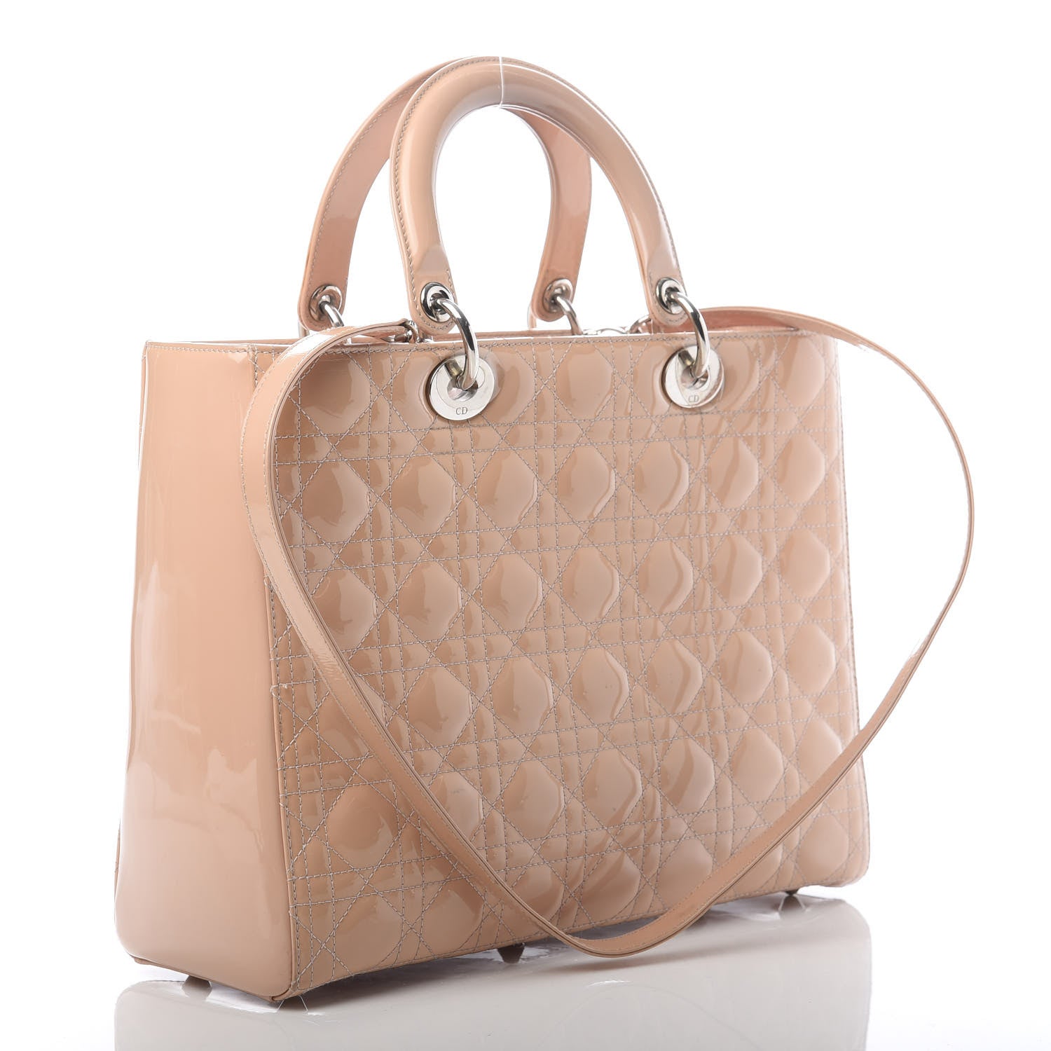 Christian Dior Patent Cannage Large Lady Dior Light Pink 3 of 11