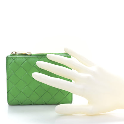 Bottega Veneta Nappa Intrecciato Bifold Zip Wallet Grass 2 of 9