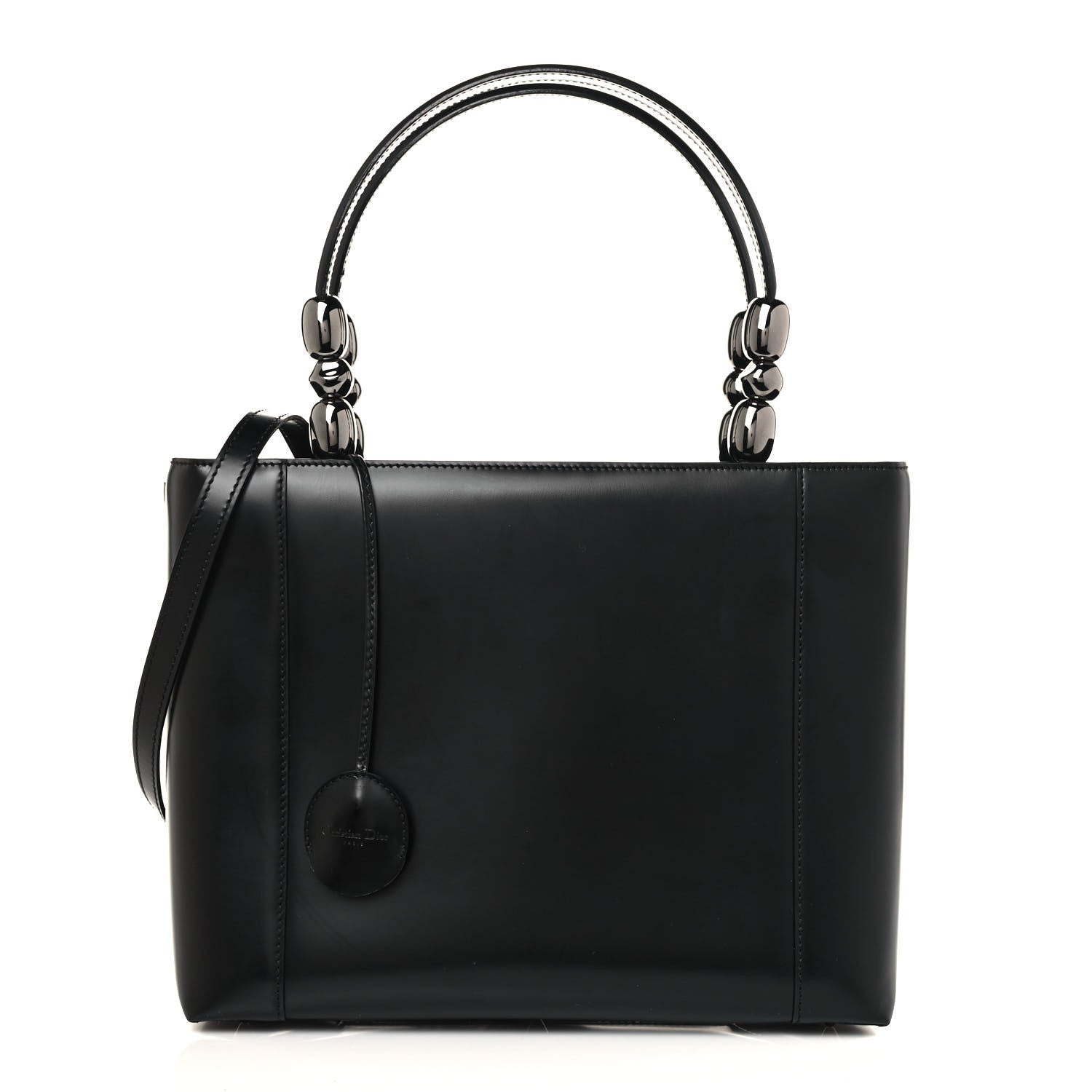 Christian Dior Calfskin Maris Pearl Beaded Top Handle Bag Black 1 of 14