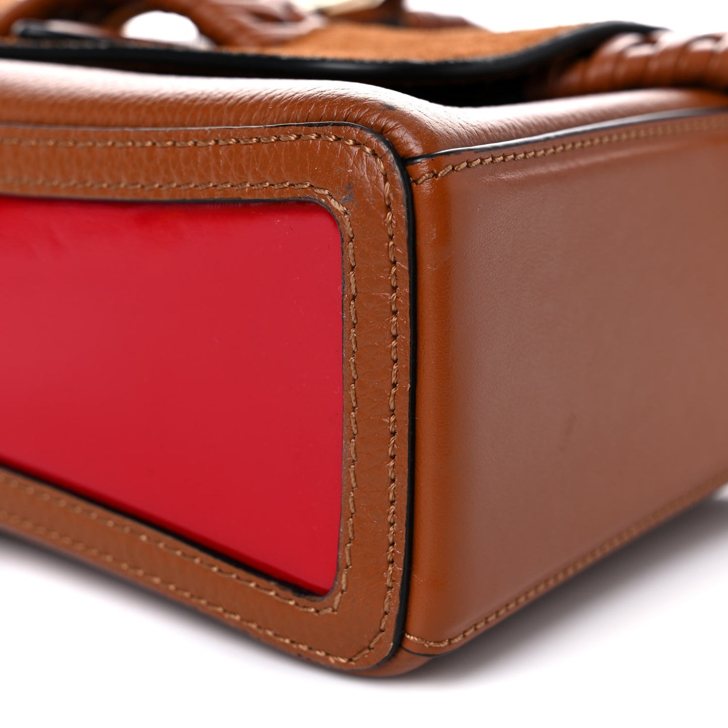Suede Calfskin Small Rubylou Loubiwoodstock Shoulder Bag Cannelle