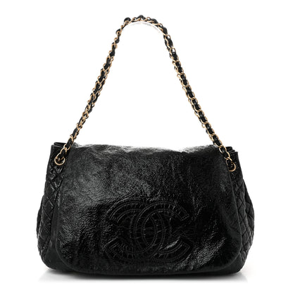 Chanel Vinyl XL Rock and Chain Flap Black 1 of 12
