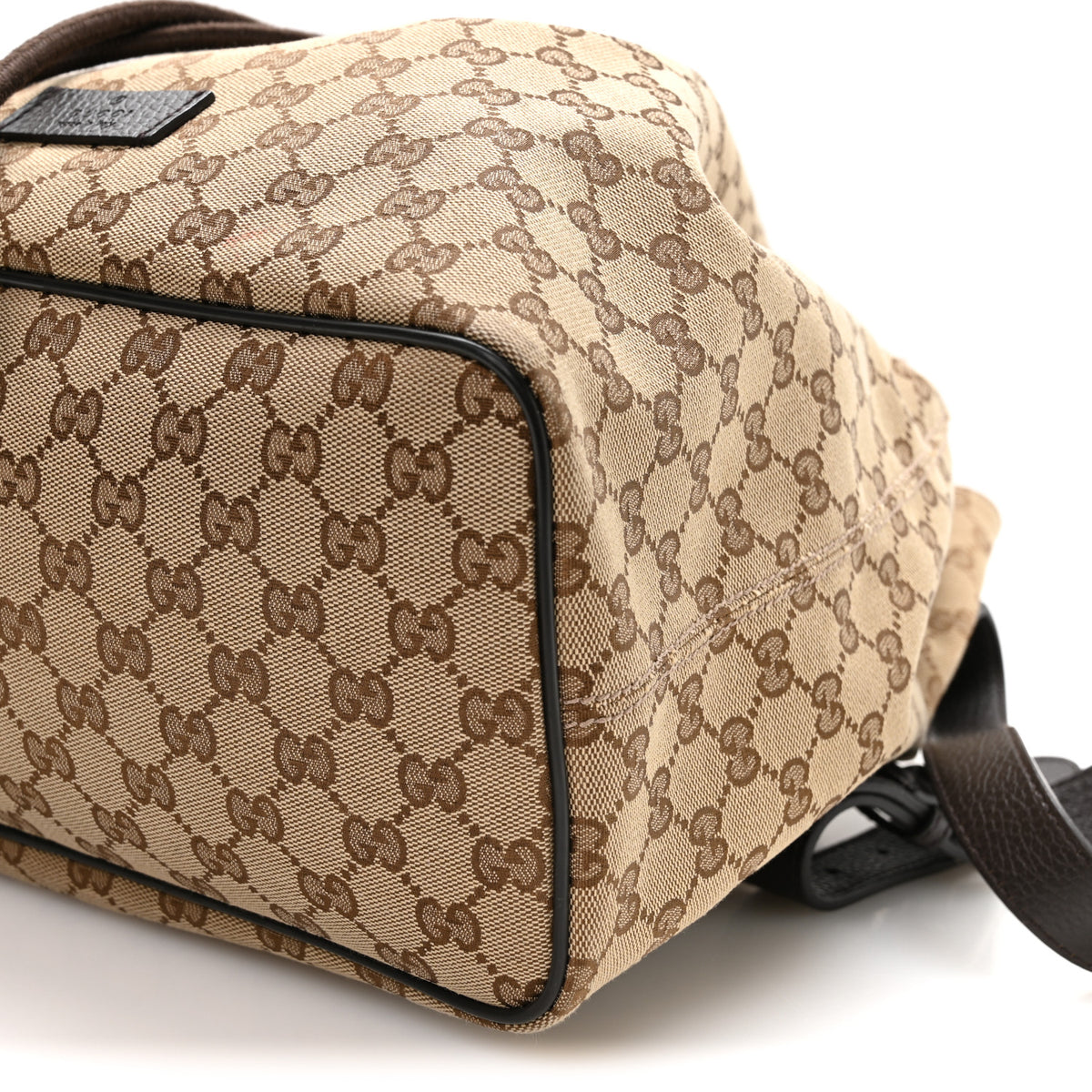 Gucci Monogram Dollar Calfskin O Drawstring Backpack Beige Ebony Testa di Moro Dark Chocolate 10 of 10