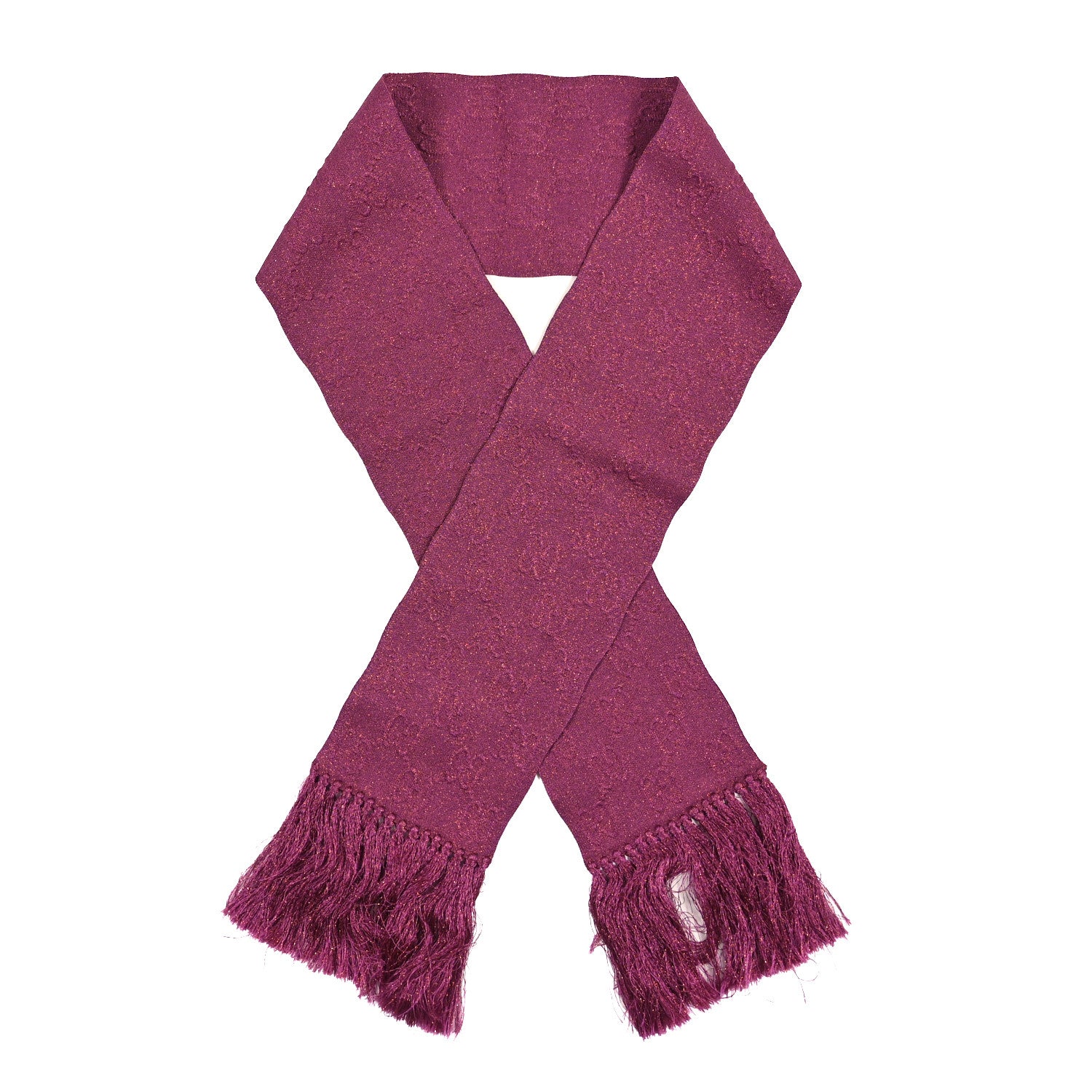 Gucci Lame Jacquard Monogram Scarf Fuchsia 1 of 3