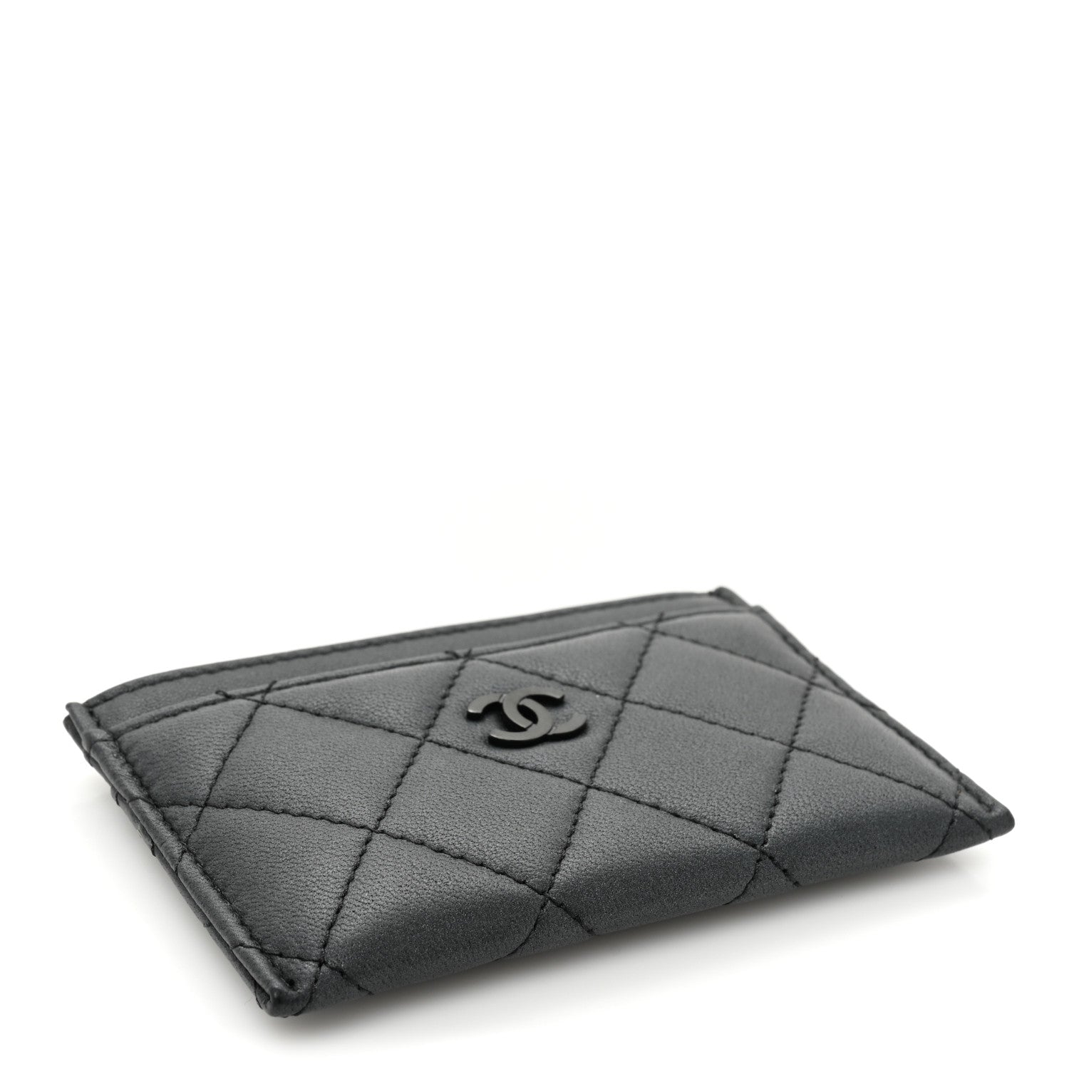 Chanel Pearly Lambskin Quilted Card Holder So Black 4 of 12