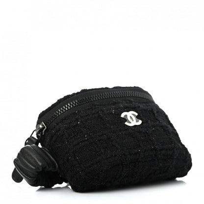 Chanel Tweed Lambskin Quilted Arm Coin Purse Black 4 of 7