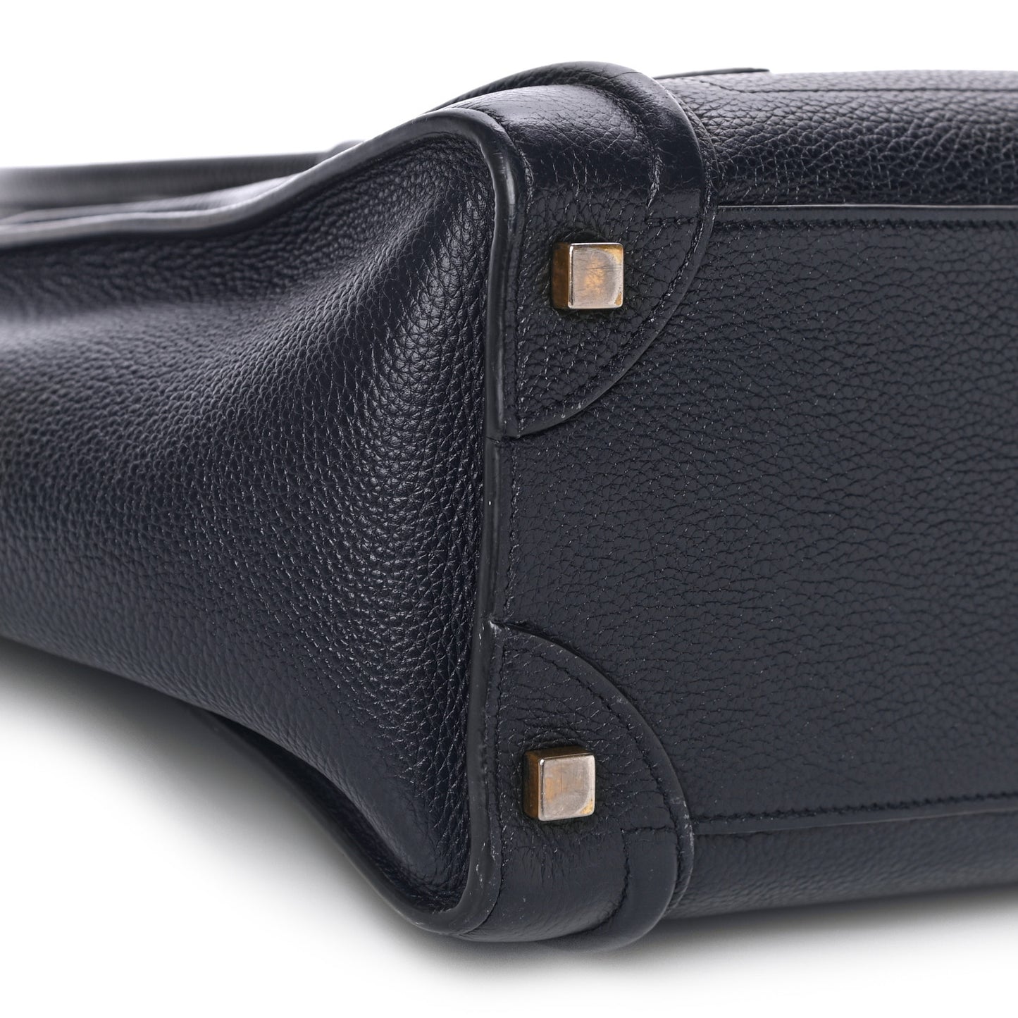 Drummed Calfskin Micro Luggage Midnight
