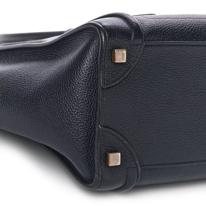 Celine Drummed Calfskin Micro Luggage Midnight 6 of 15