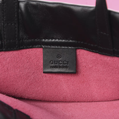 Gucci Grained Calfskin Logo Drawstring Backpack Box Pink Green Black 6 of 10