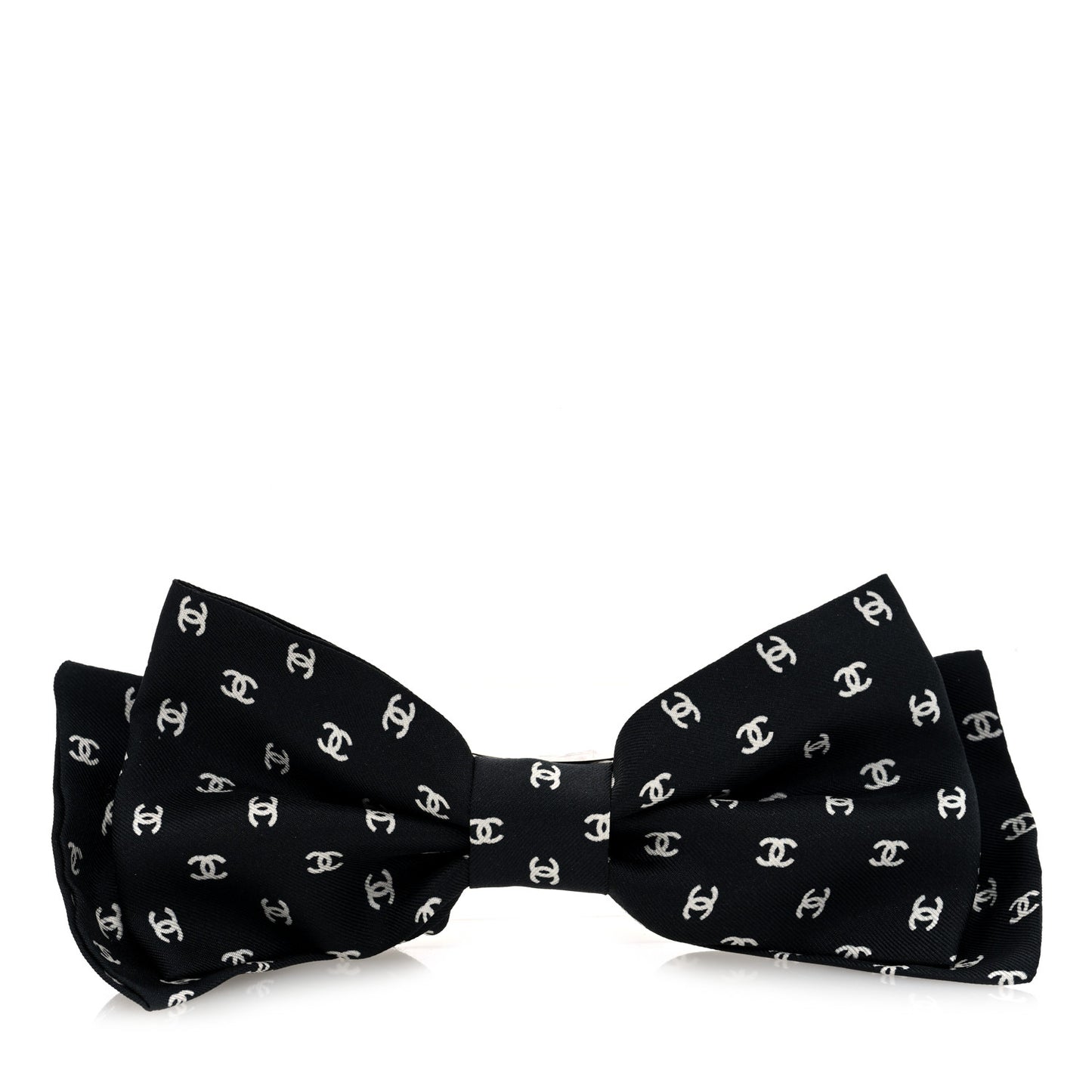 Silk Bow CC Hair Clip Black Ecru