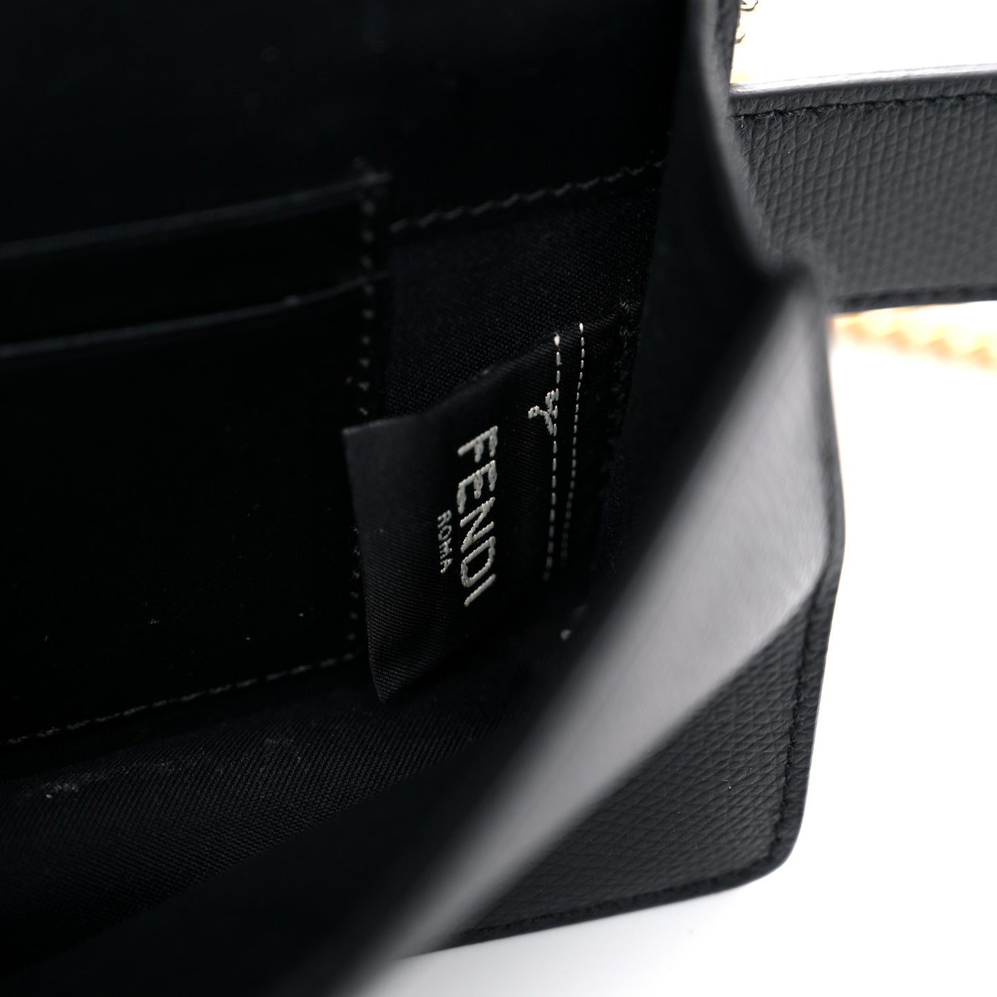 Vitello Cruise F is Fendi Bi-Color FF 1974 Embossed Envelope Belt Bag Maya Black
