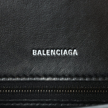 Balenciaga Shiny Calfskin Monochrome Crocodile Embossed Small Hourglass Top Handle Bag Black 6 of 9