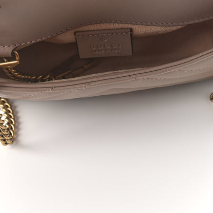 Gucci Calfskin Matelasse Super Mini GG Marmont Shoulder Bag Porcelain Rose 9 of 23