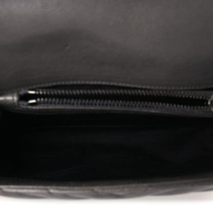 Saint Laurent Grained Calfskin Matelasse Chevron Monogram Medium College Bag Grey 5 of 12