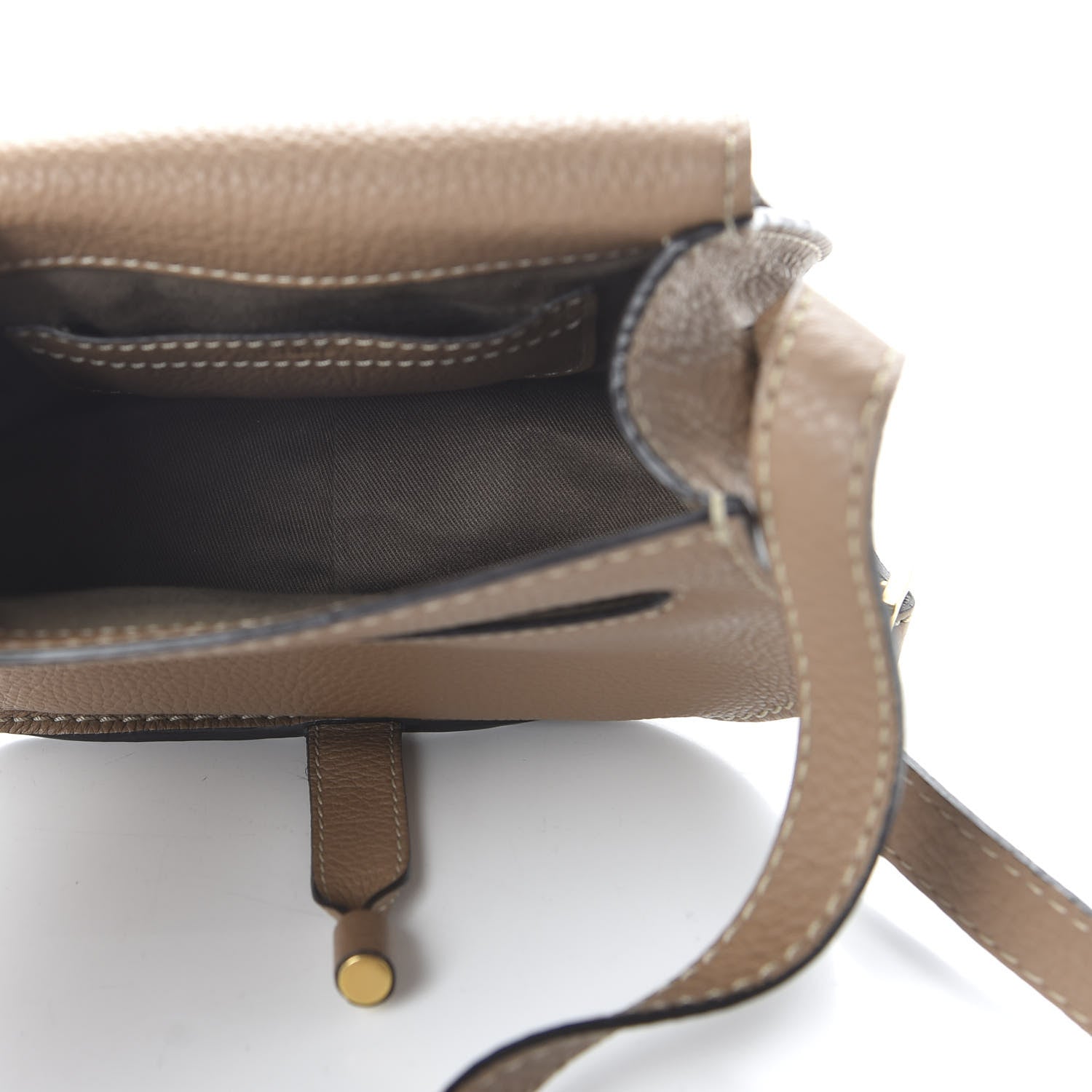 Chloe Calfskin Mini Marcie Round Crossbody Bag Nut 5 of 9