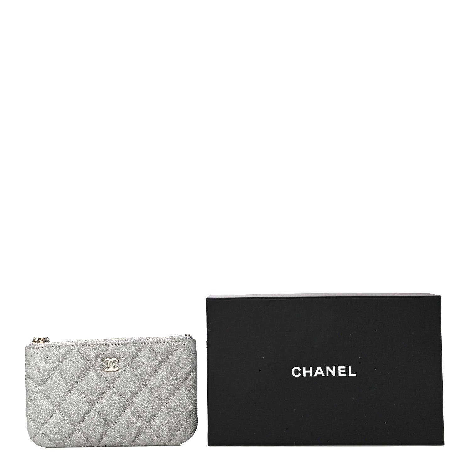 Chanel Caviar Quilted Small Cosmetic Case Grey 11 of 11
