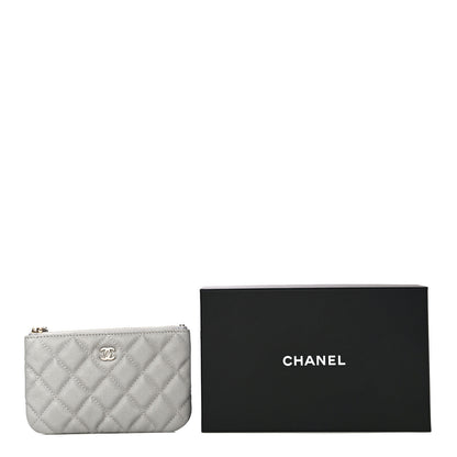 Chanel Caviar Quilted Small Cosmetic Case Grey 11 of 11