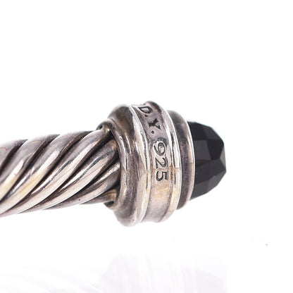 David Yurman Sterling Silver Diamond Black Onyx 5mm Cable Classics Princess Bracelet 4 of 6