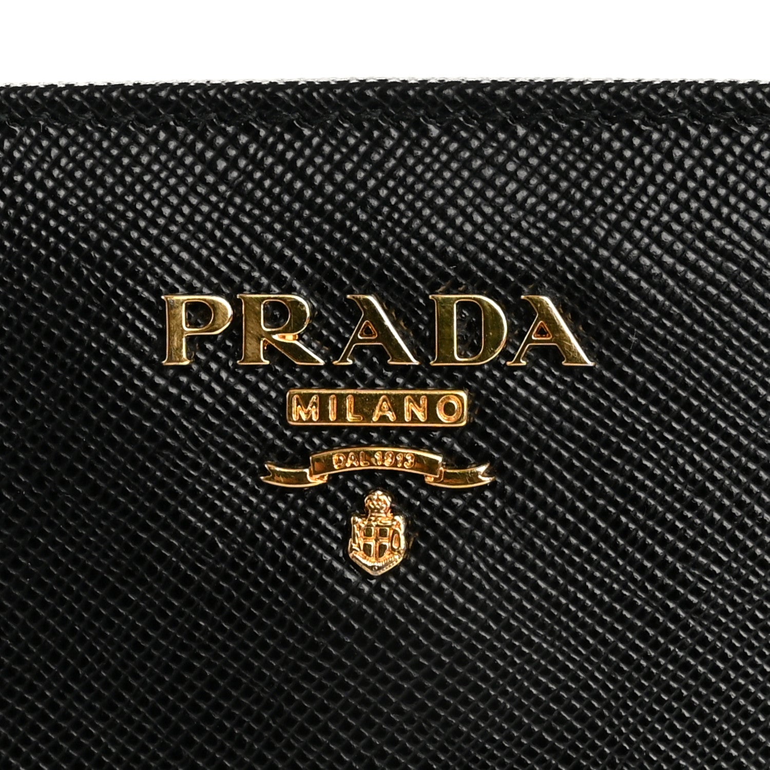 Prada Saffiano Metal Continental Flap Wallet Black White 7 of 9