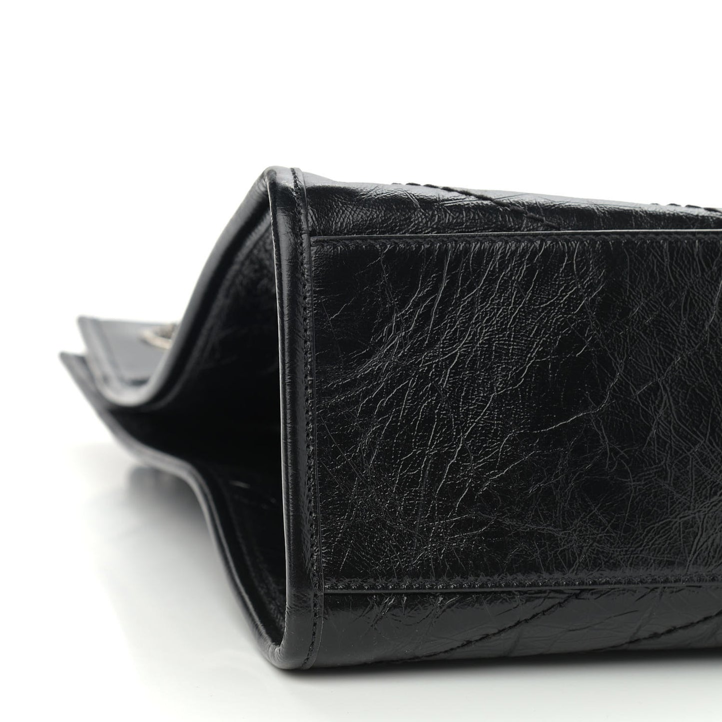 Crinkled Calfskin Matelasse Monogram Niki Shoulder Bag Black