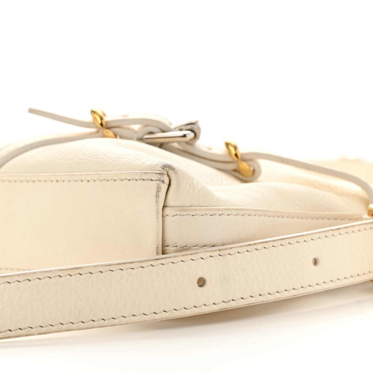 Tumbled Calfskin Mini Voyou Boyfriend Party Bag White
