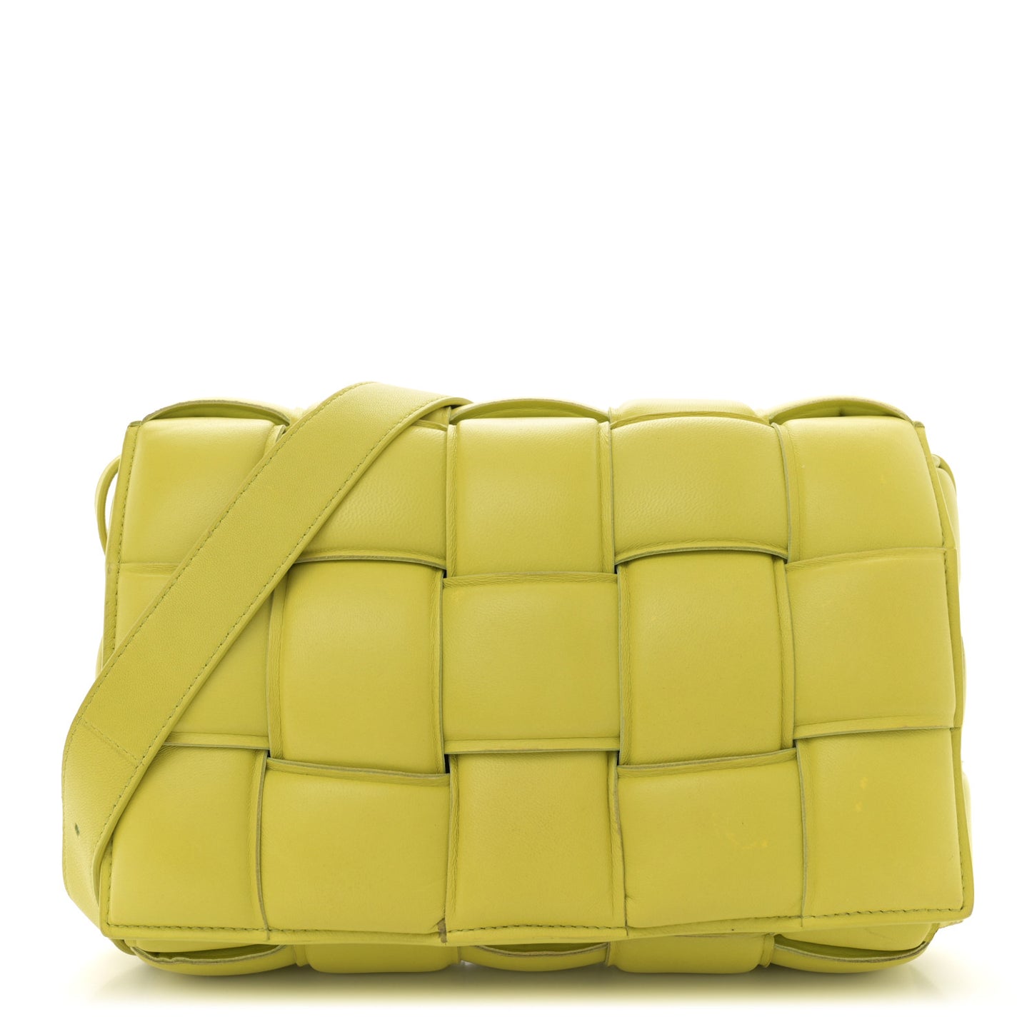 Nappa Maxi Intreccio Padded Cassette Crossbody Bag Kiwi
