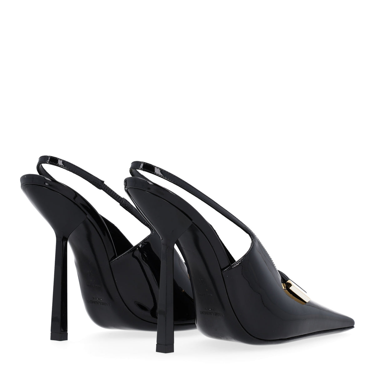 Saint Laurent Vernice Grupy Madame 115mm Slingback Pumps 37 Black 5 of 11