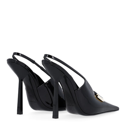 Saint Laurent Vernice Grupy Madame 115mm Slingback Pumps 37 Black 5 of 11