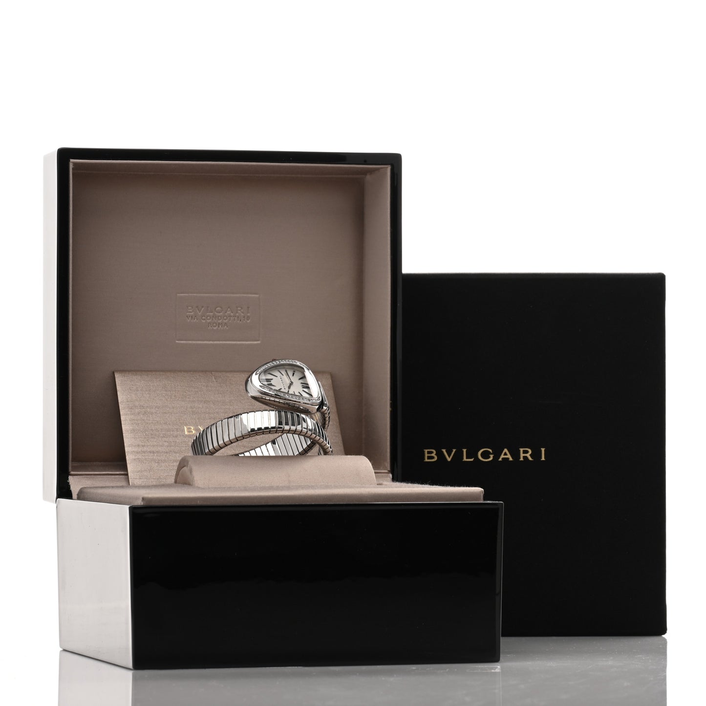 Stainless Steel Diamond Bezel 35mm Serpenti Tubogas Quartz Watch