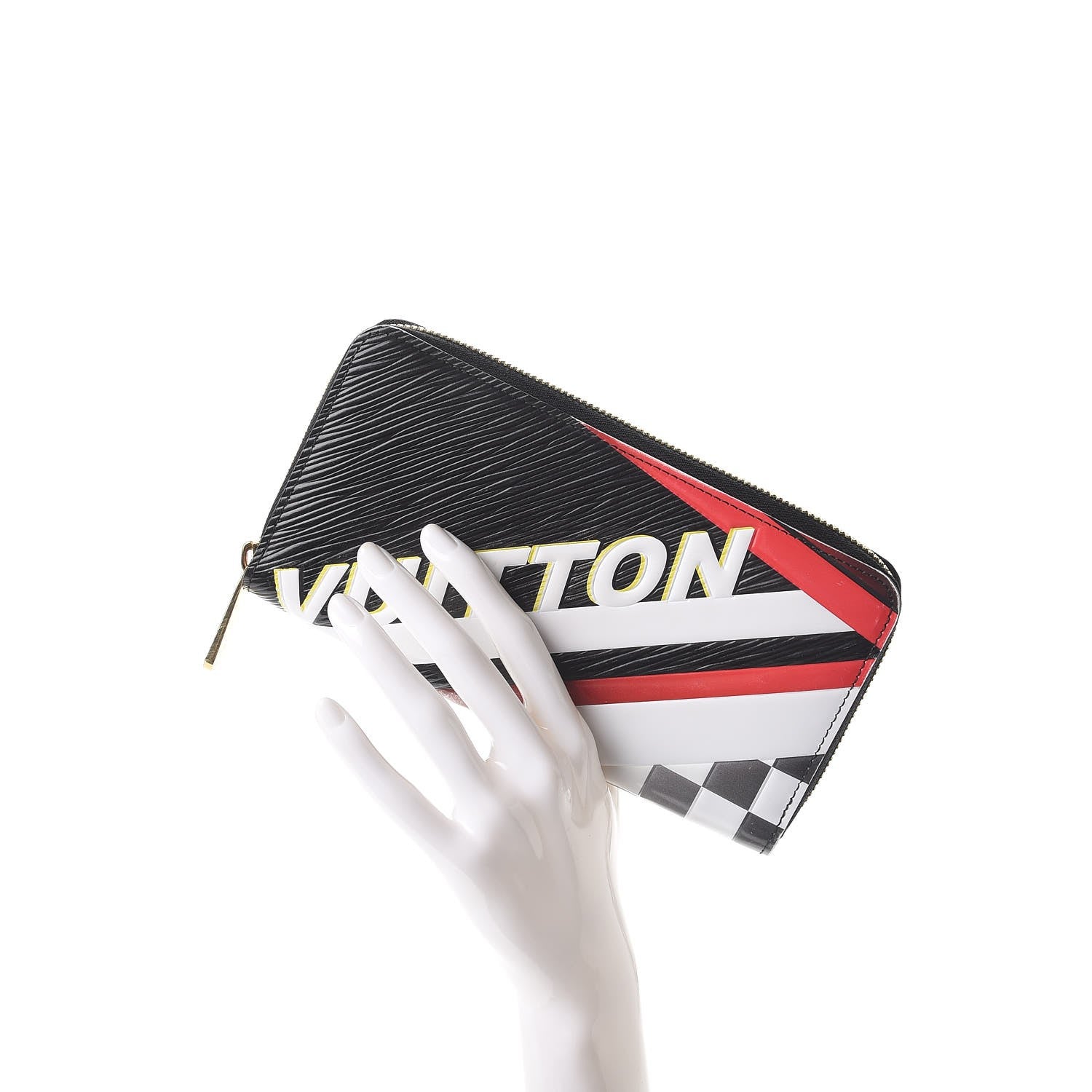 Louis Vuitton Epi Damier Race Zippy Wallet Black Yellow 2 of 10