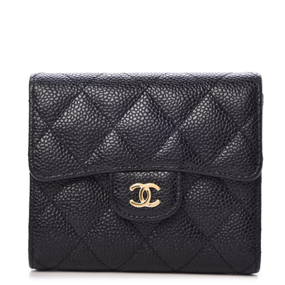 Chanel Caviar Quilted Compact Flap Wallet Black 1 of 9