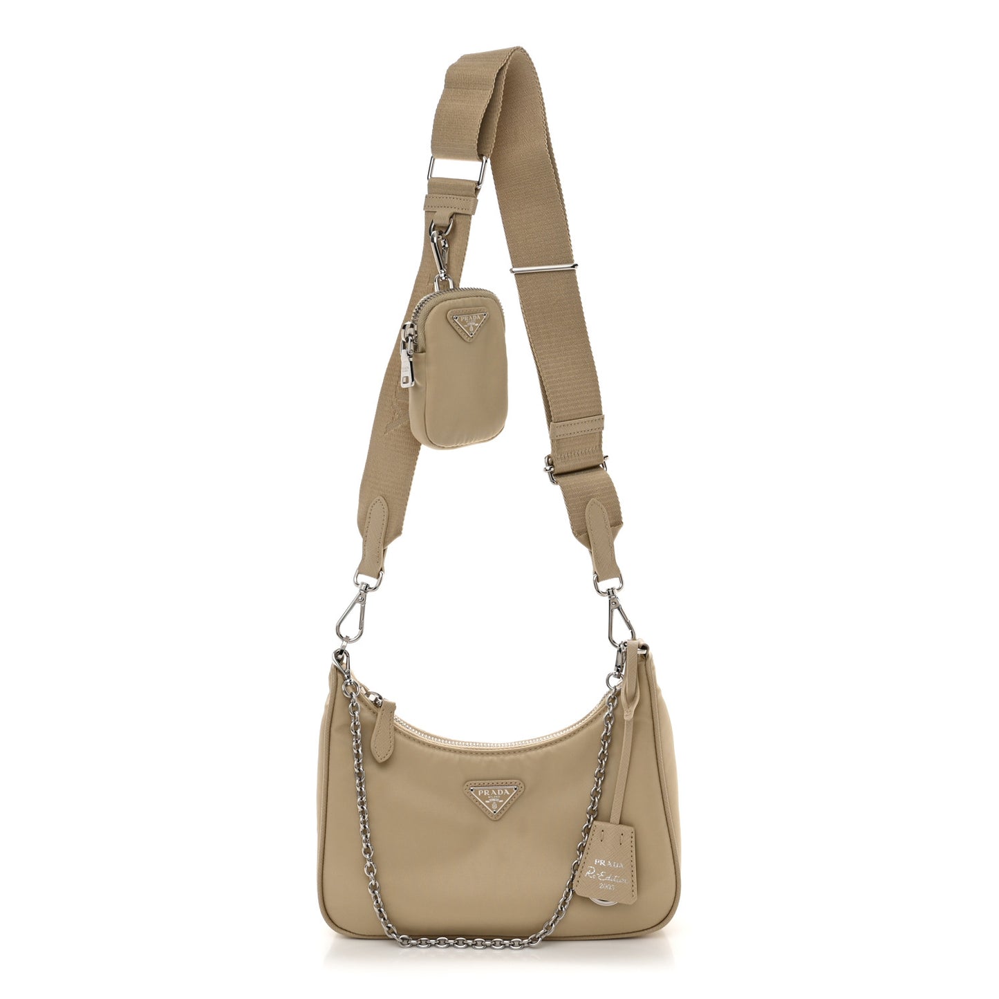 Saffiano Lux Re-Edition 2005 Shoulder Bag Cammeo