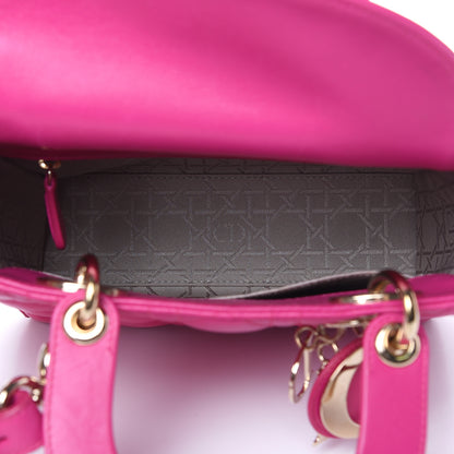 Christian Dior Lambskin Cannage Small Lucky Badges My Lady Dior Magenta 5 of 14