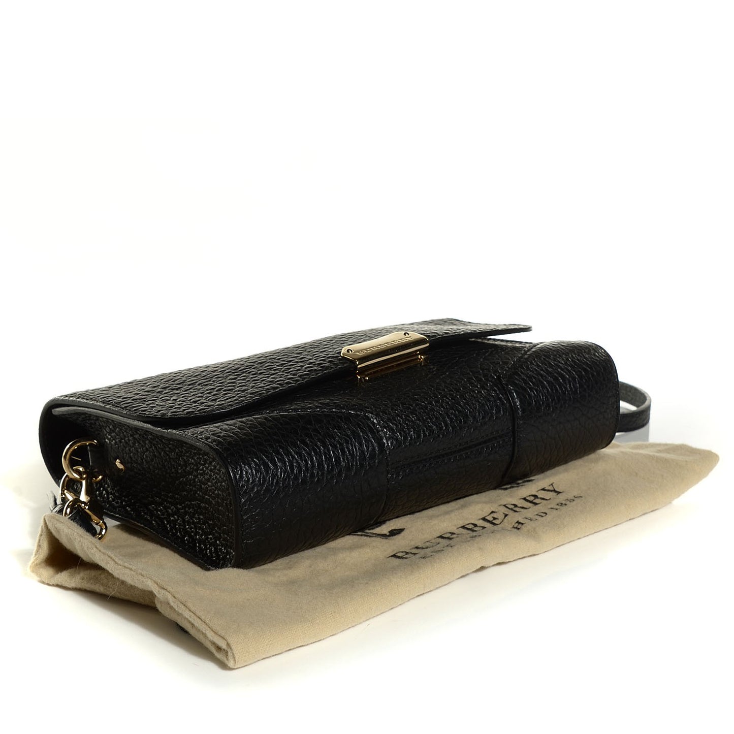 Grainy Calfskin Heritage Grain Small Crossbody Bag Black