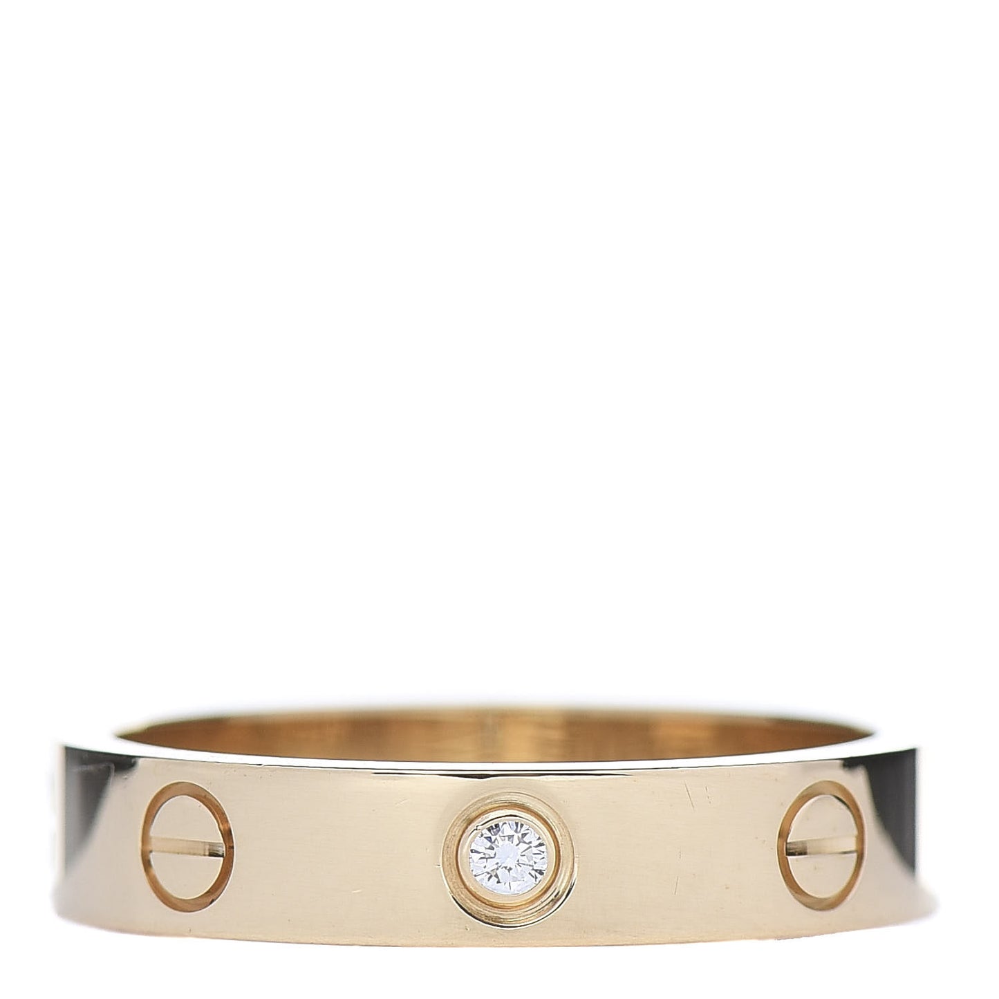 18K Yellow Gold Diamond 4mm LOVE Wedding Band Ring 54 6.75