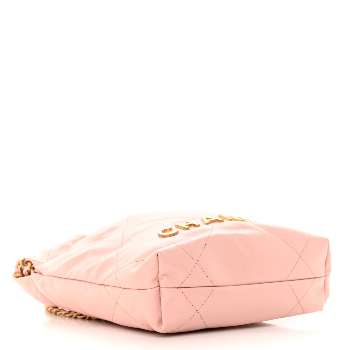 Shiny Calfskin Quilted Mini Chanel 22 Rose Clair