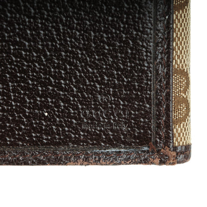 Gucci Monogram Metal Bar Continental Flap Wallet Beige Ebony Dark Brown 6 of 7