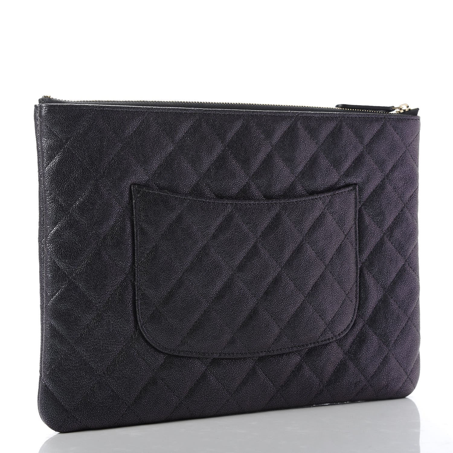 Chanel Iridescent Caviar Medium Night by the C Pouch Clutch Black 3 of 10