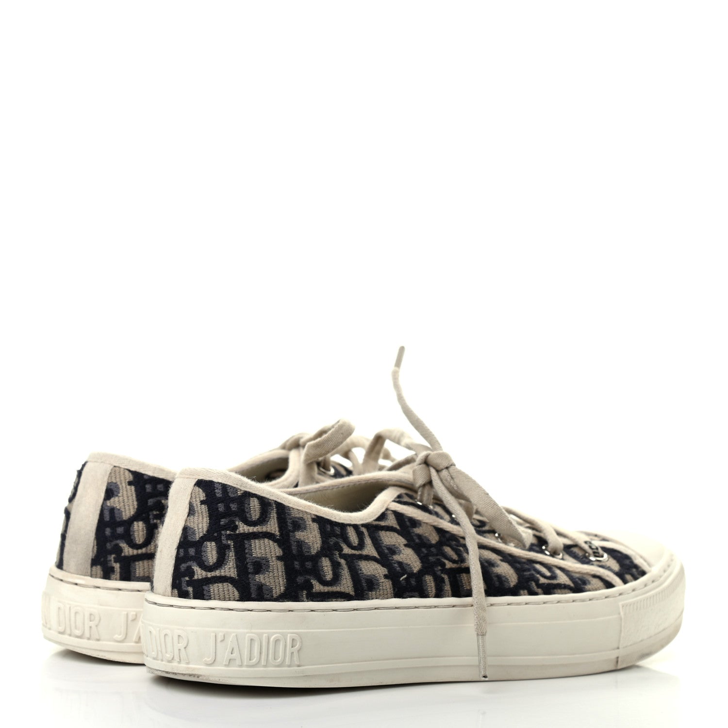 Christian Dior Canvas Oblique Walk'N'Dior Low Top Sneakers 37 Deep