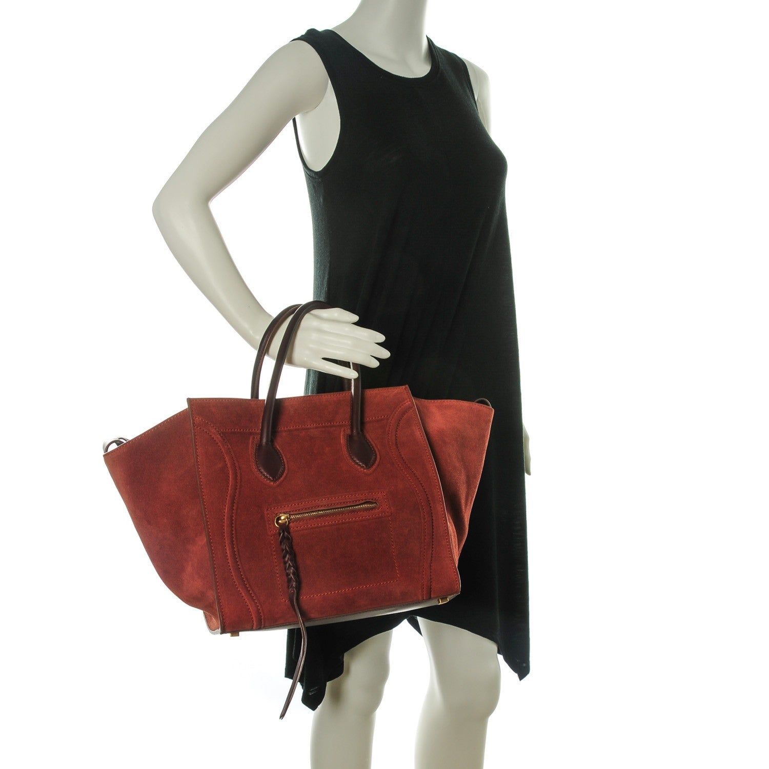 Celine Suede Medium Phantom Luggage Rust 2 of 7