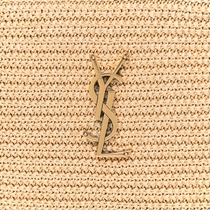 Saint Laurent Raffia Canvas Monogram Lou Camera Bag Beige Black 8 of 12