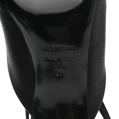 Balenciaga Satin Pointed Toe Knife Slingback 40mm Mules 39 Black 6 of 9