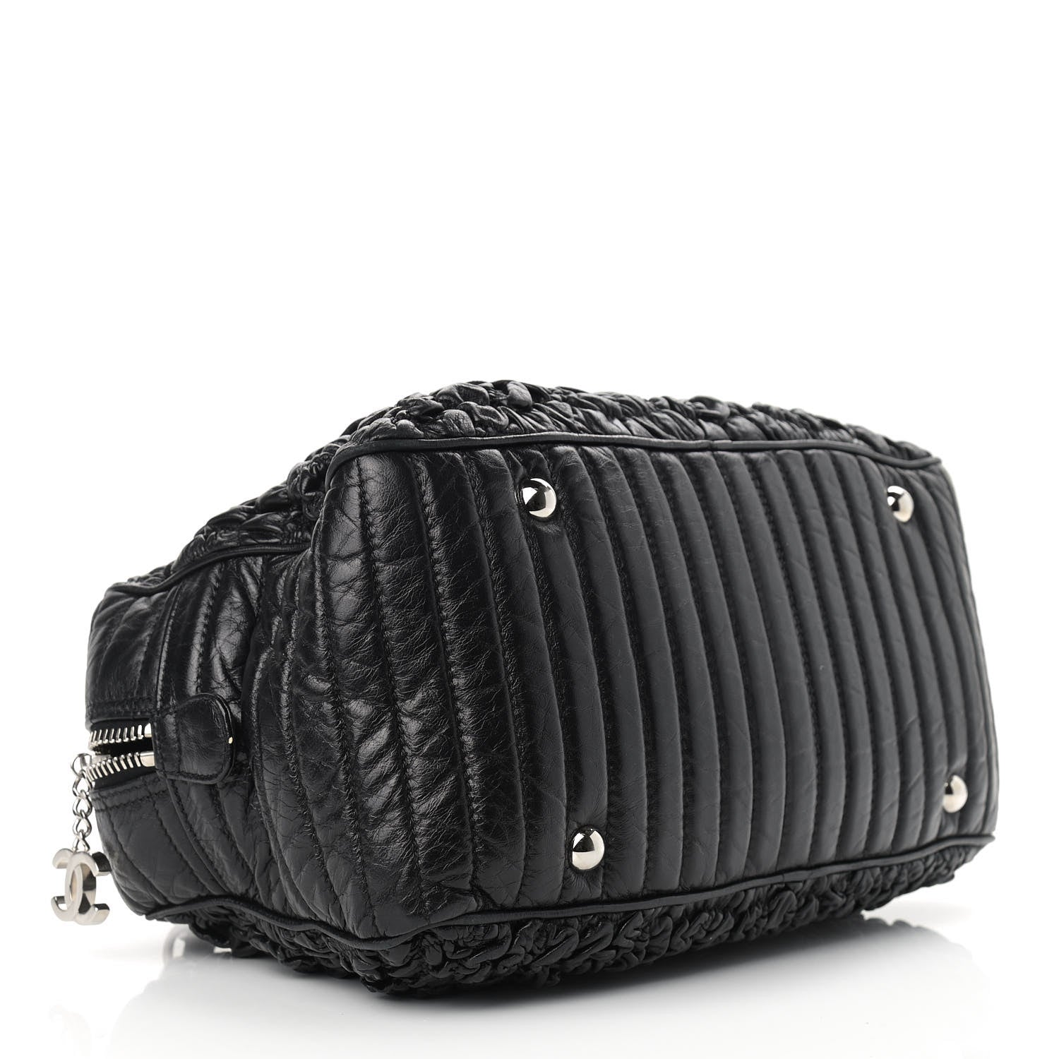 Chanel Lambskin Astrakhan Bowler Black 4 of 12