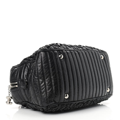 Chanel Lambskin Astrakhan Bowler Black 4 of 12