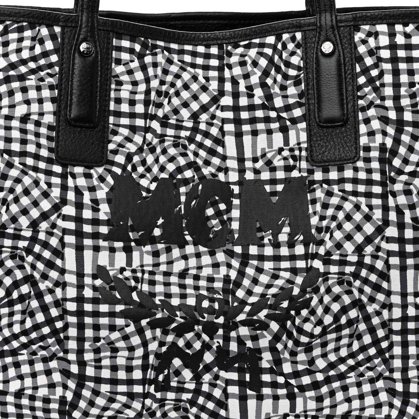 Grained Calfskin Visetos Medium Liz Reversible Shopper Tote Black