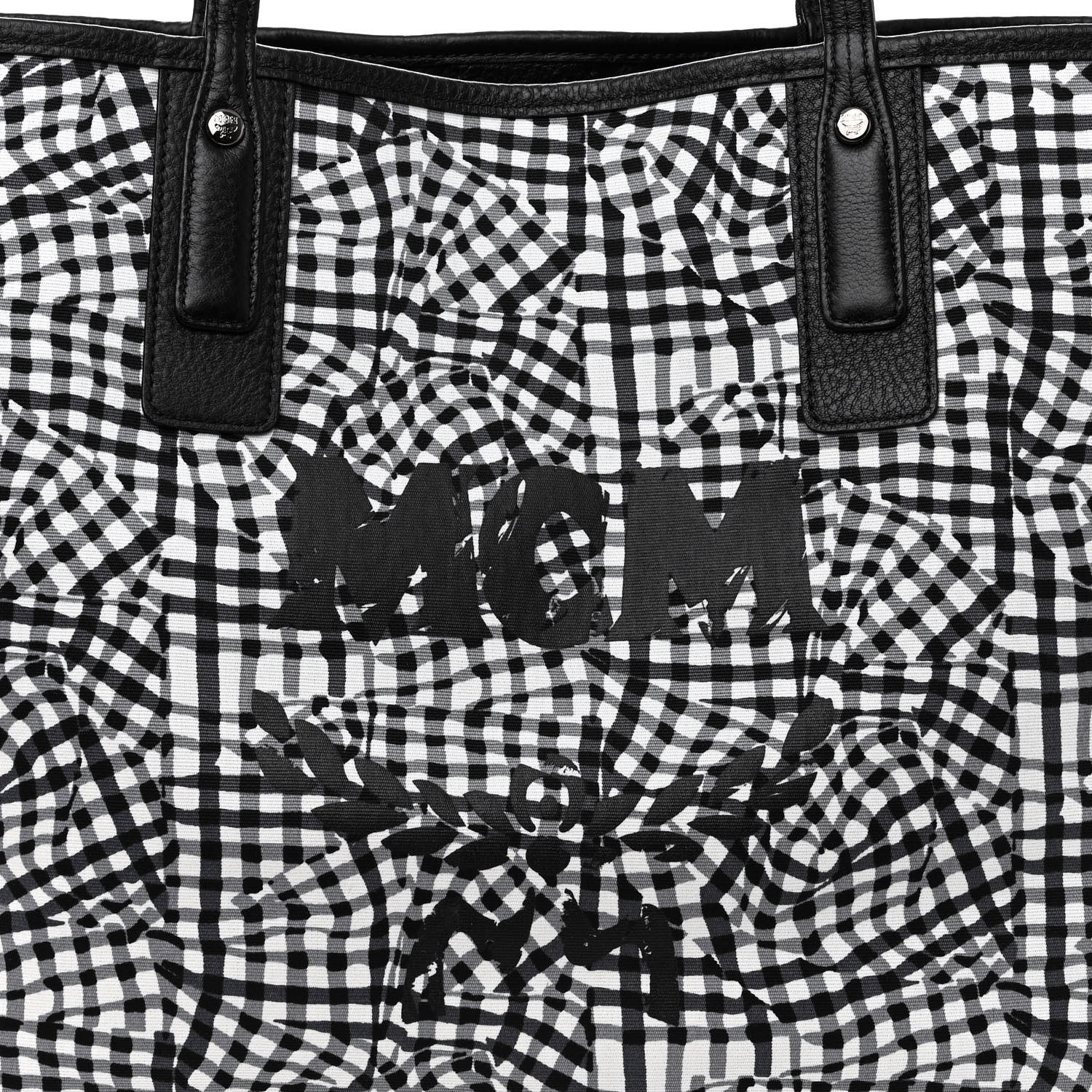 MCM Grained Calfskin Visetos Medium Liz Reversible Shopper Tote Black 12 of 16