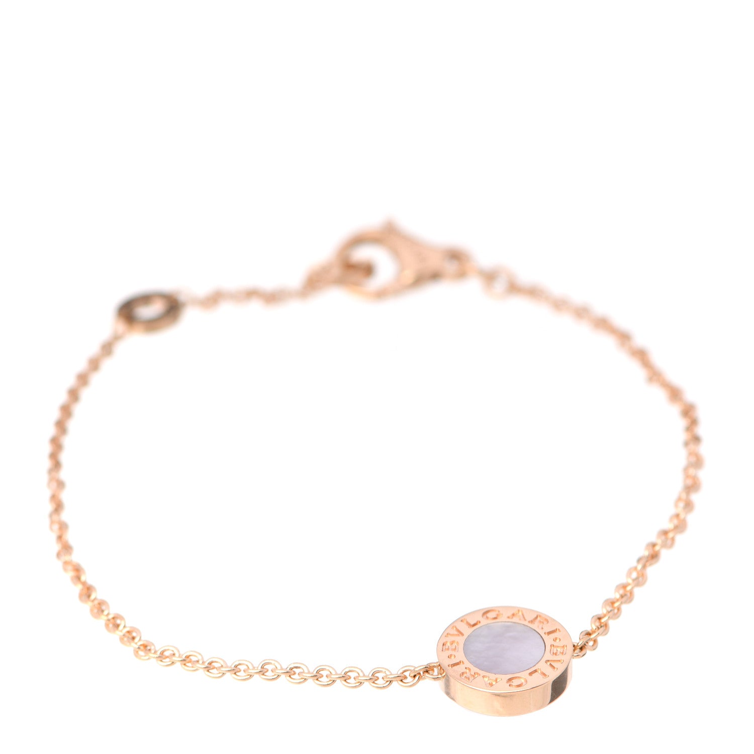 Bulgari 18K Rose Gold Mother of Pearl Carnelian BVLGARI BVLGARI Chain Bracelet 3 of 10