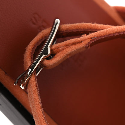 Hermes Suede Goatskin Santorini Sandals 38 Bois De Santal 12 of 13