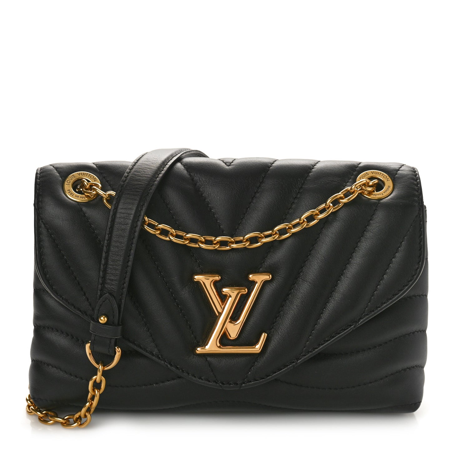 Calfskin LV New Wave Chain Bag Black