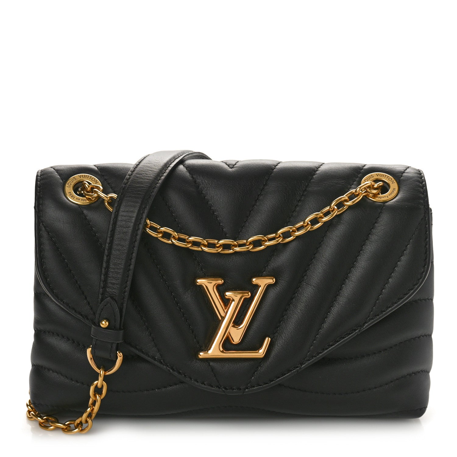 Louis Vuitton Calfskin LV New Wave Chain Bag Black 1 of 8